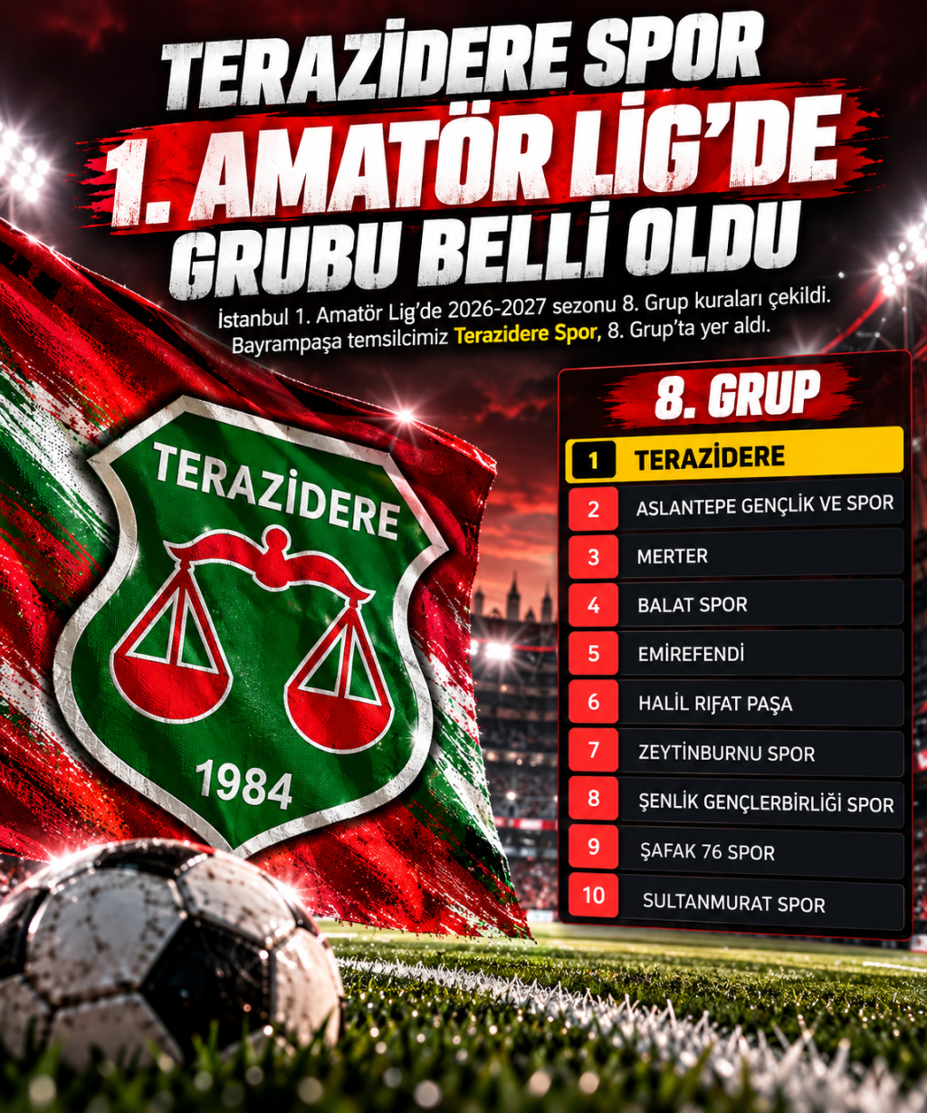 Teraziderespor’un 1. Amatör Lig’deki Rakipleri Belli Oldu