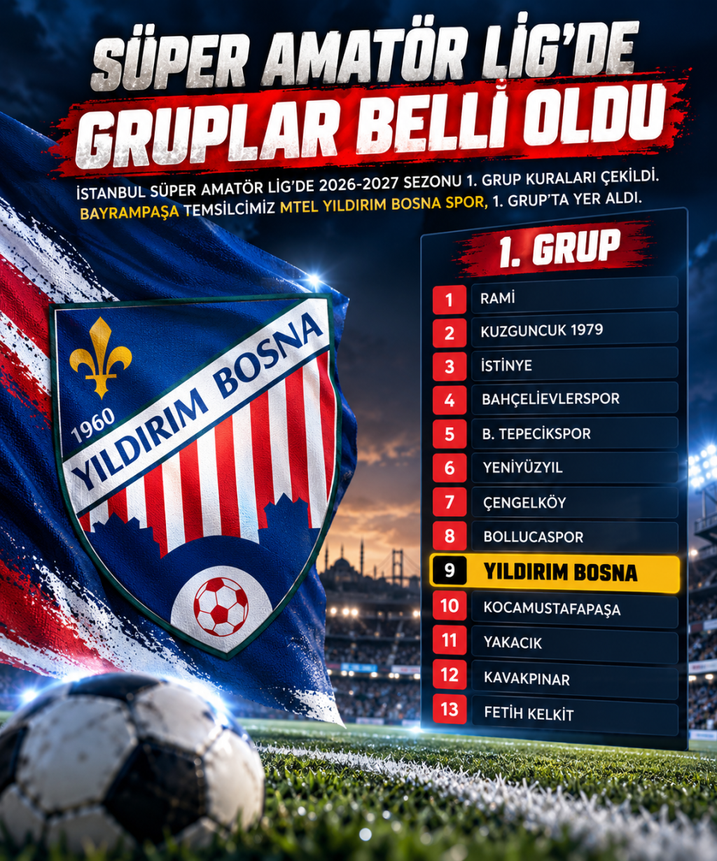 MTEL Yıldırım Bosna’nın Süper Amatör Lig’deki Rakipleri Belli Oldu